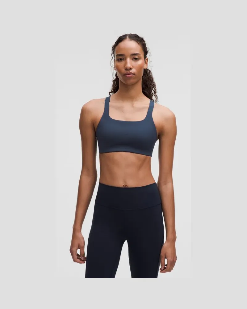LULULEMON Trainings-BH aus Ultralu mit quadratischem Ausschnitt Mittlerer Halt B/C-Cups für Frauen – Größe in Club Blue Club