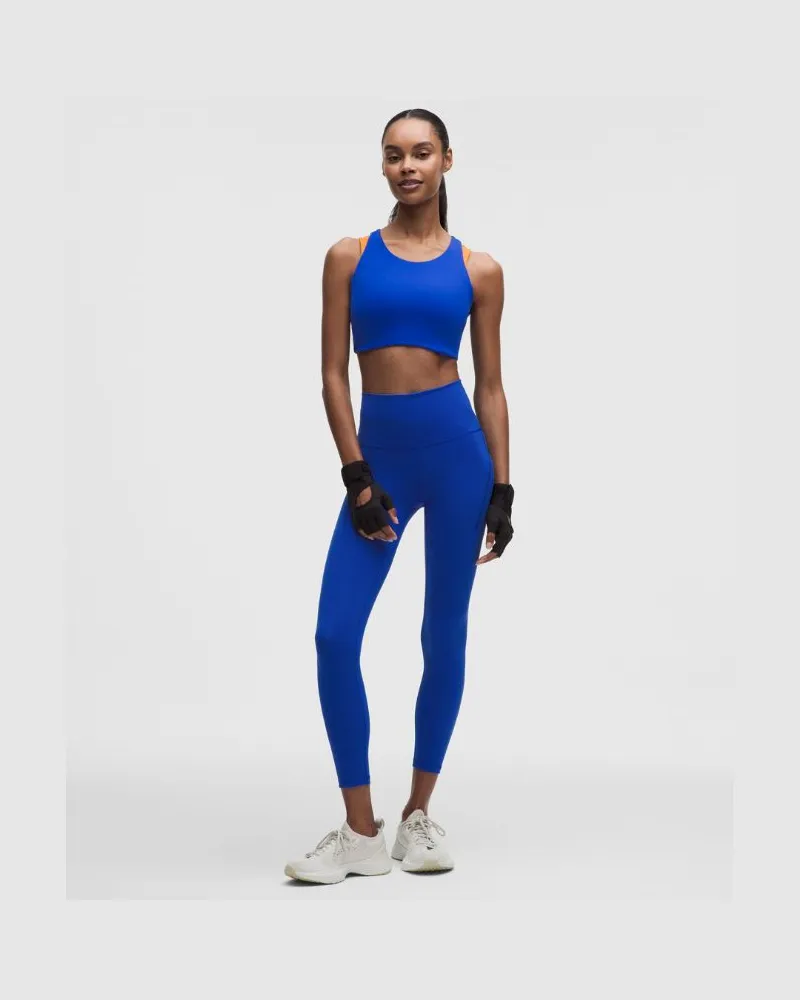 LULULEMON Wunder Train Leggings mit hohem Bund und Taschen für Frauen – 63,5 cm – Größe in Beach Ball Blue Beach