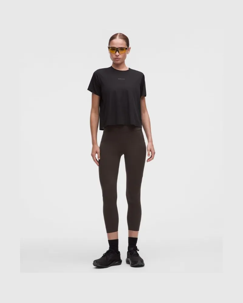 LULULEMON Fast and Free Crop Leggings mit hohem Bund und Taschen es Design für Frauen – 58 cm – Größe in Mahogany Muse Mahogany