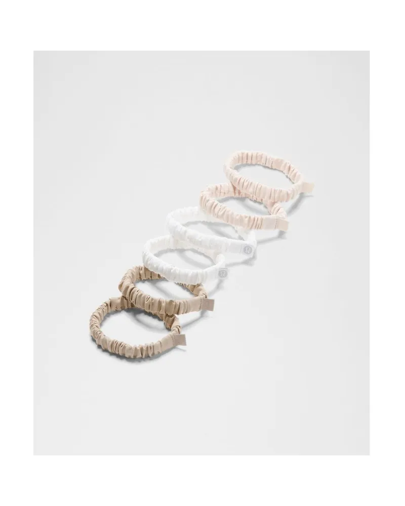 LULULEMON Skinny Scrunchies 6er-Pack – Khaki White