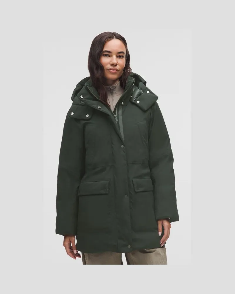 LULULEMON Wasserdichter Daunenparka mit Füllkraft 600 für Frauen – Größe in Rainforest Green Rainforest