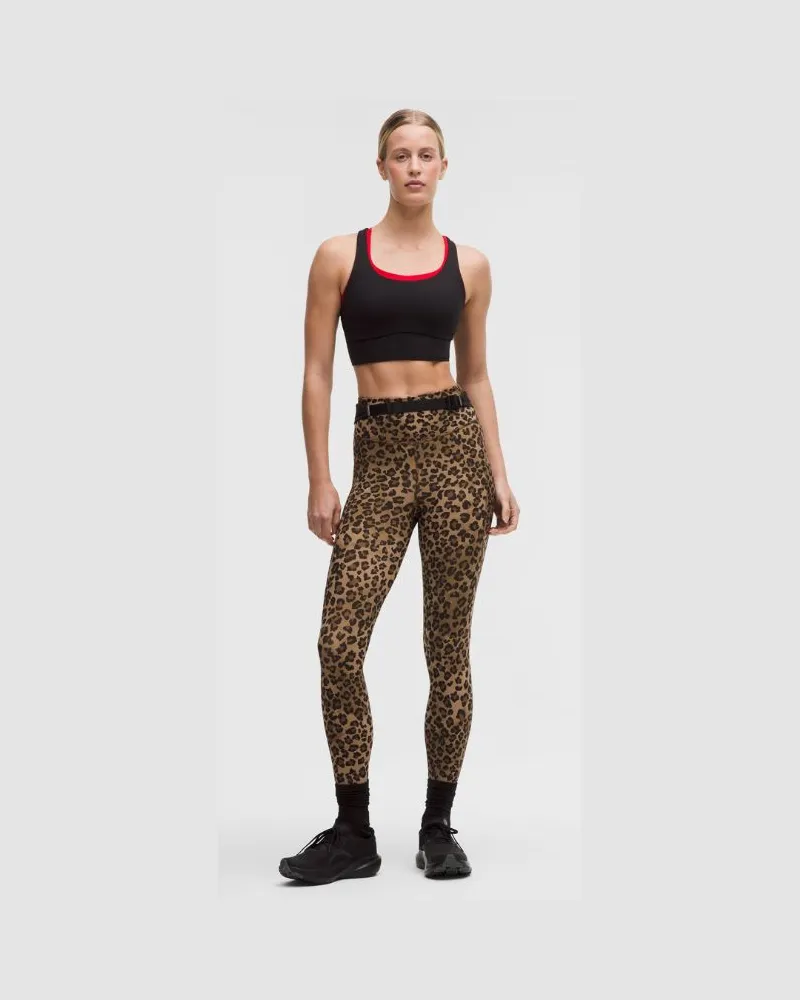 LULULEMON Fast and Free Leggings mit hohem Bund 5 Taschen für Frauen – 64 cm – Größe in True Leopard Multi True
