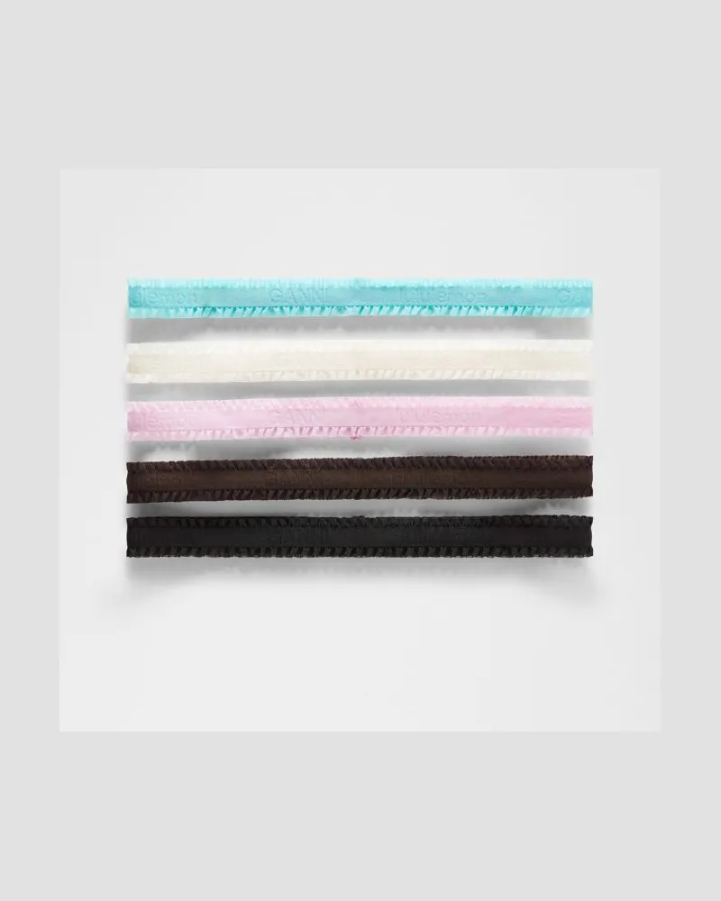 LULULEMON Gerüschtes GANNI x Stirnband im 5er-Pack in Schwarz/Espresso/Cherry Blossom Pink Schwarz