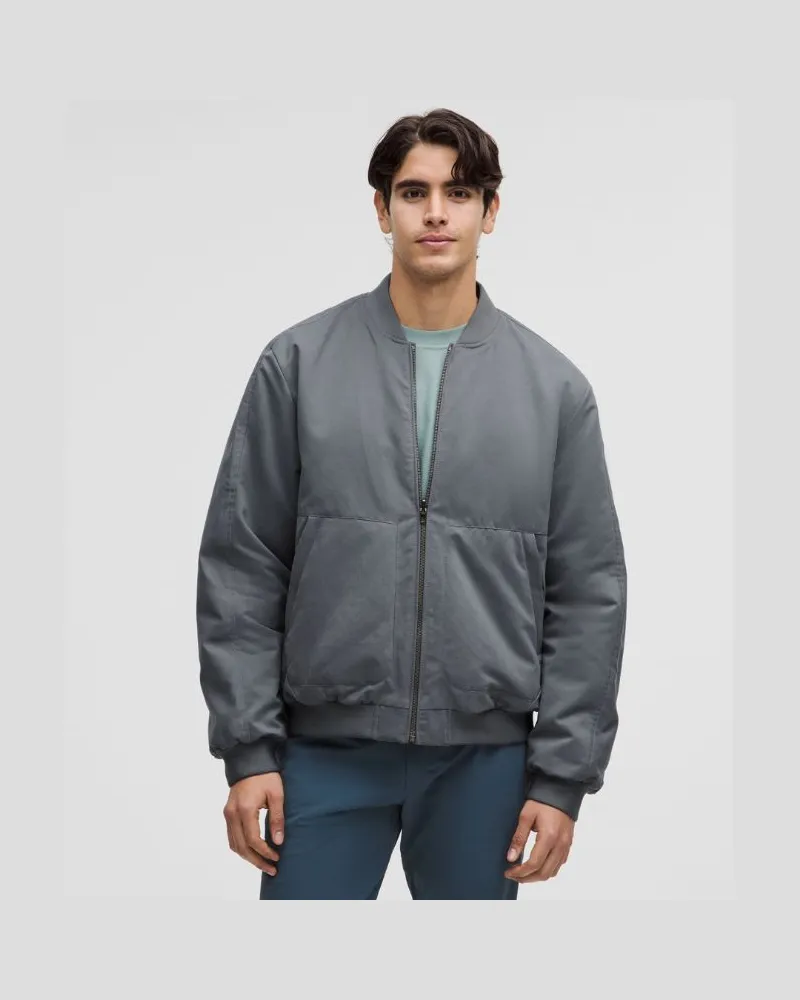 LULULEMON Wendbare, isolierte Bomberjacke für Männer – Größe in Solar Grey Solar