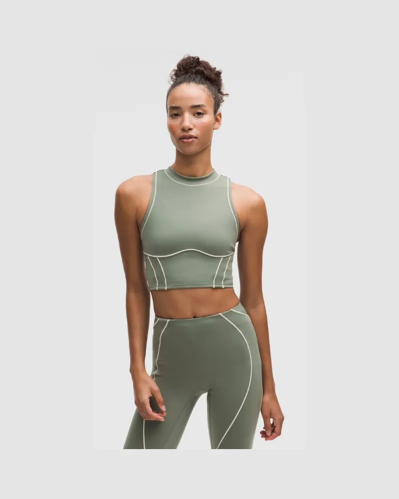 LULULEMON Ultralu Contour-Seam Cropped Tank Top für Frauen – Größe in Willow Leaf Willow