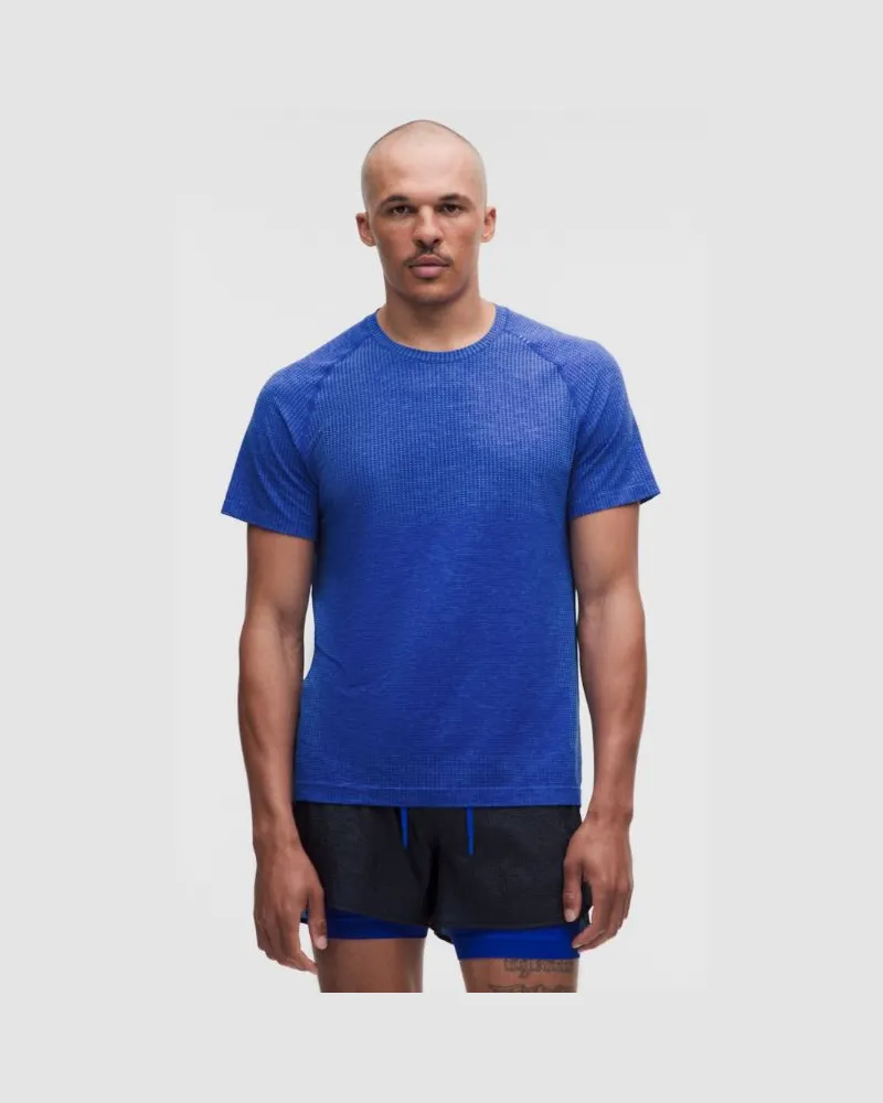 LULULEMON Metal Vent Tech T-Shirt für Männer – Größe in Ocean Wave/Beach Ball Blue Ocean