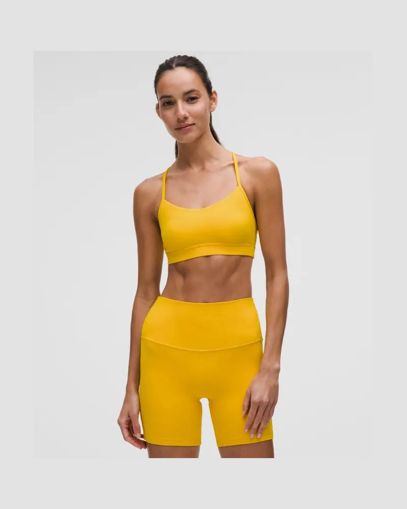 LULULEMON Flow Y BH Nulu Leichter Halt A/C-Cups für Frauen – Größe in Maize Yellow Maize