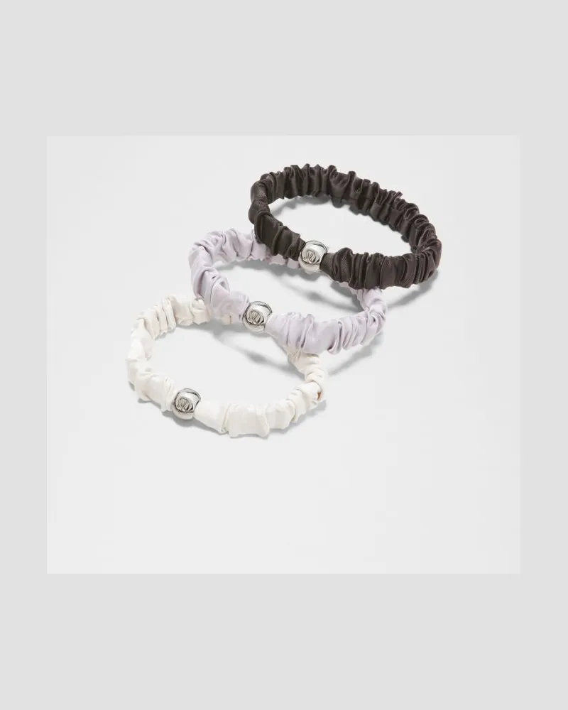 LULULEMON Skinny Scrunchie 3er-Pack Logo Bead in Light Ivory/Icy Taupe/Mahogany Muse Light