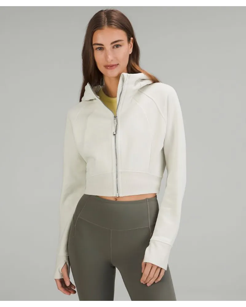 LULULEMON Scuba Crop-Hoodie mit durchgehendem Reißverschluss Bone