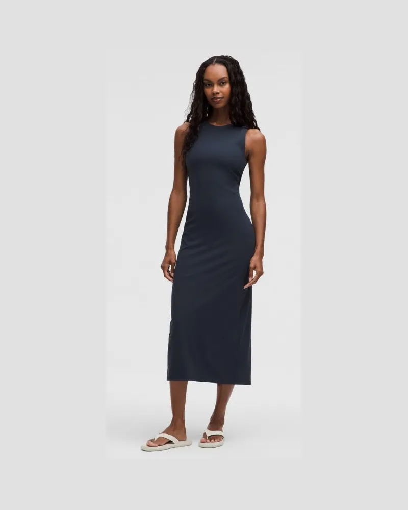 LULULEMON All Aligned geripptes Midi-Kleid für Frauen – Größe in True Navy True