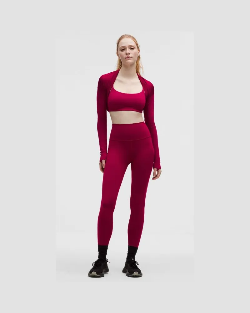 LULULEMON Wunder Train Leggings mit hohem Bund und Taschen für Frauen – 63,5 cm – Größe in Berry Rumble Berry