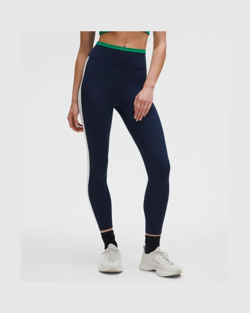 LULULEMON Leggings mit superhohem Bund aus Nulu Set des Monats: Retro-Remix für Frauen – 64 cm – Größe in Club Blue/White/Raceway Green Club