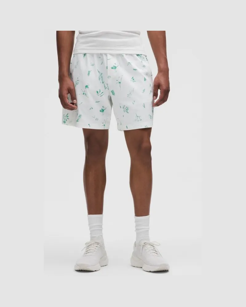 LULULEMON ABC Pull-on-Shorts aus für Männer – 18 cm – Größe in Sun Stamp White Multi Sun