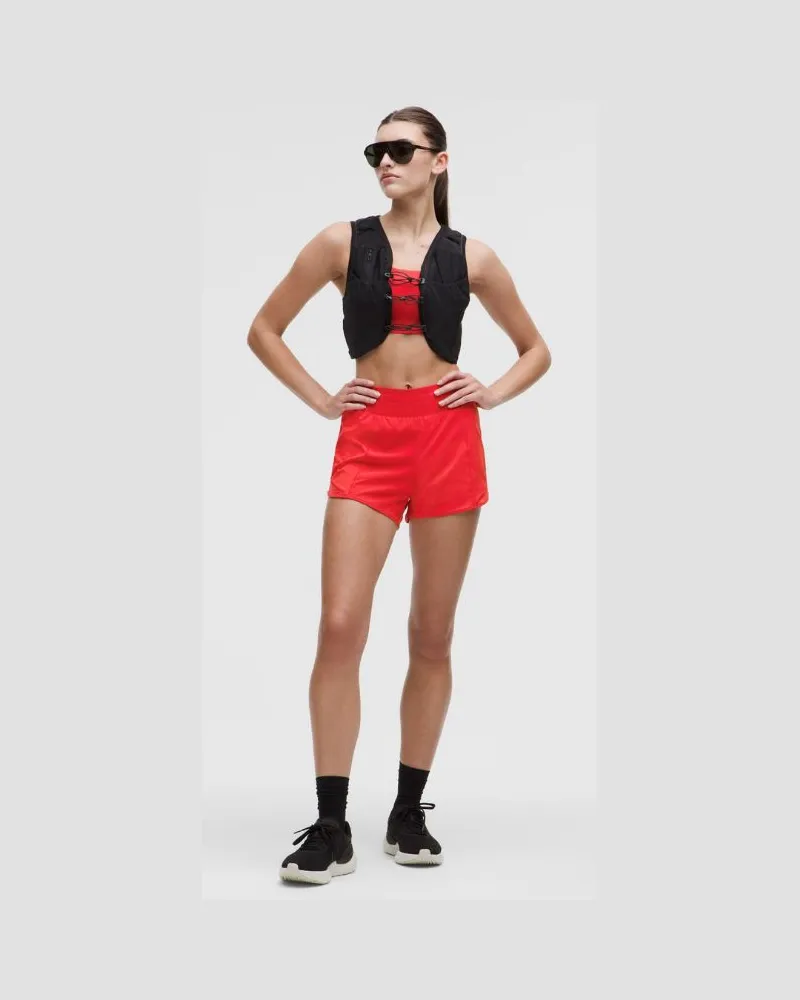 LULULEMON Hotty Hot Shorts mit hohem Bund und Liner für Frauen – 10 cm – Neon – Größe Do
