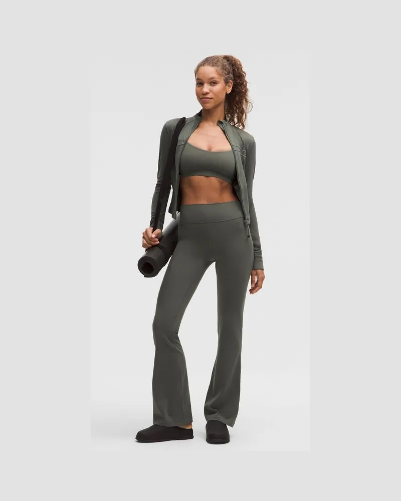LULULEMON Groove Hose mit ausgestelltem Bein und hohem Bund aus Nulu Normale Länge für Frauen – Größe in Palm Deco Palm