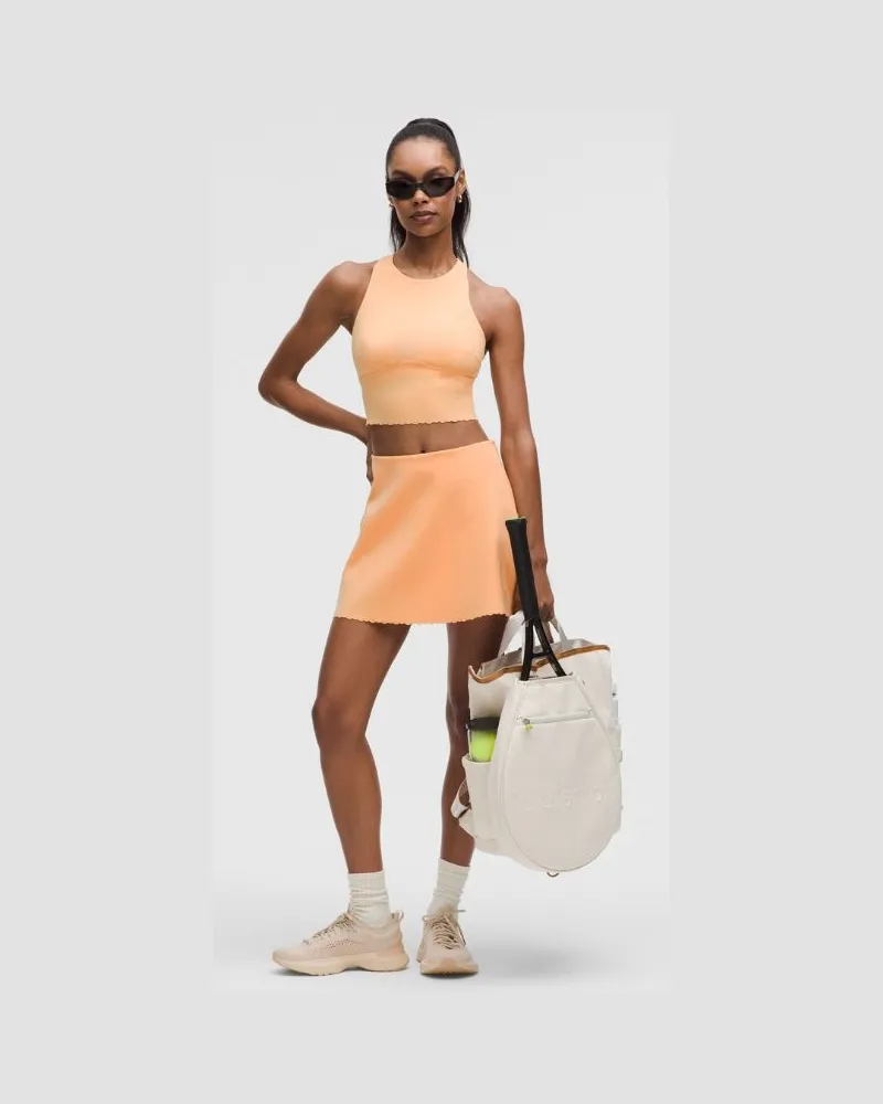 LULULEMON Tennisrock mit hohem Bund und Muschelsaum für Frauen – Orange – Größe Rock
