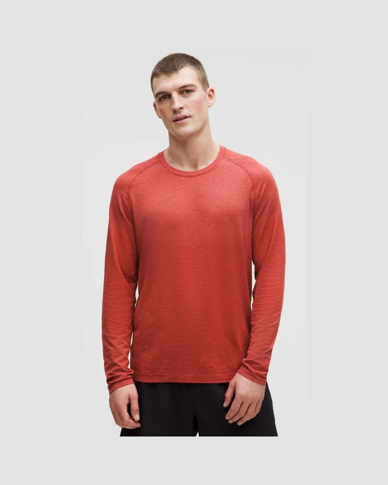 LULULEMON Metal Vent Tech Langarmshirt e Passform für Männer – Orange – Größe Rustic