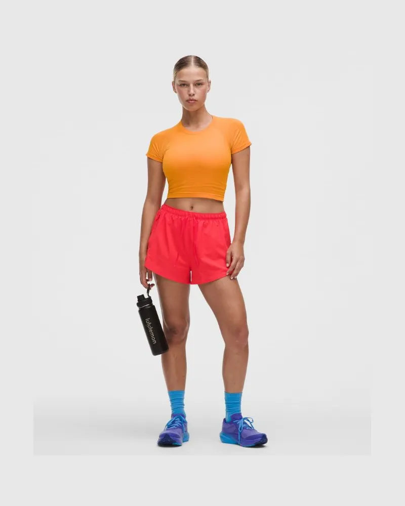 LULULEMON Strukturierte -Laufshorts mit hohem Bund für Frauen – 6 cm – Größe in Star Burst Tone Star