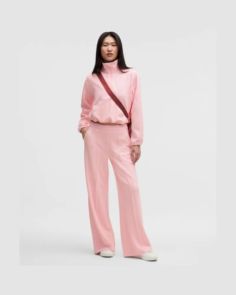 LULULEMON Pintuck-Hose mit hohem Bund und weitem Bein aus gebürstetem Softstreme Normale Länge für Frauen – Größe in Lotus Lavender Lotus