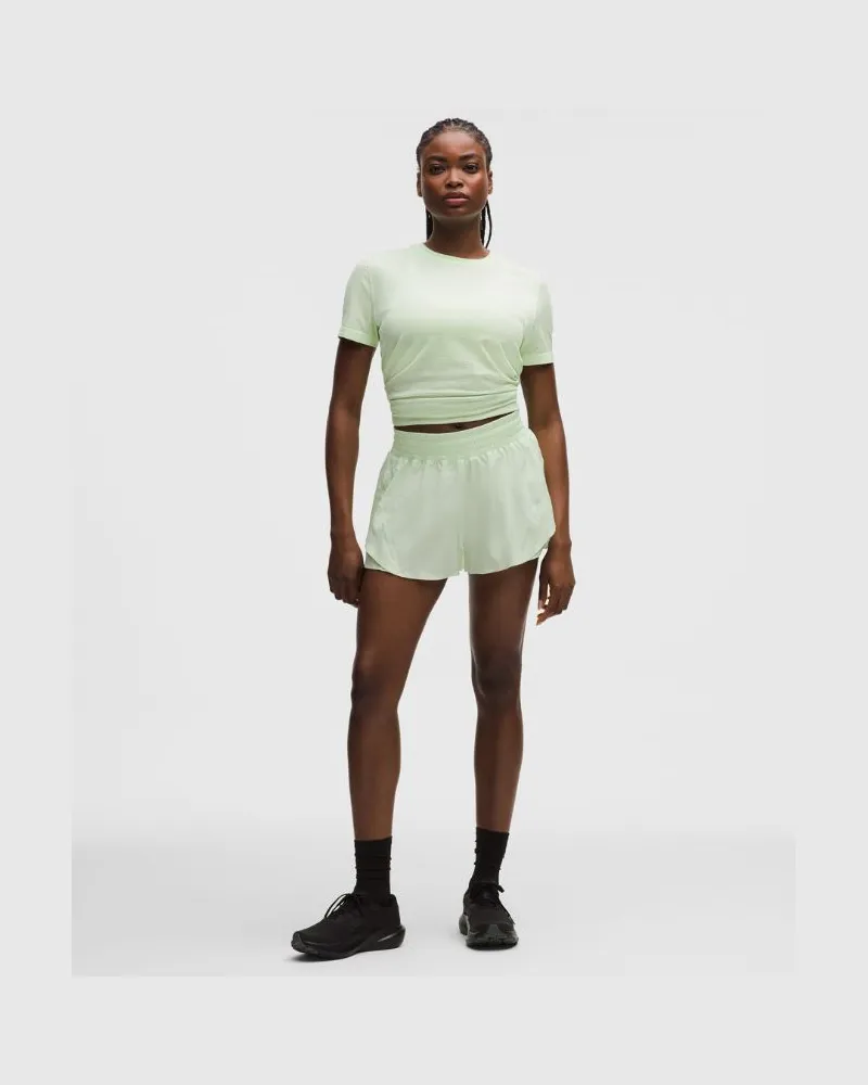 LULULEMON Shake It Out Lauf-Shorts mit hohem Bund für Frauen – 6 cm – Größe in Matcha Magic Matcha