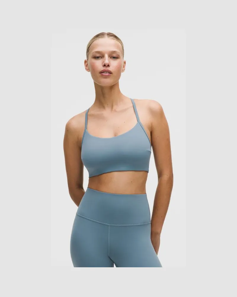 LULULEMON Flow Y BH Leichter Halt für C/D-Cups Evolve für Frauen – Größe in Steel Blue Steel