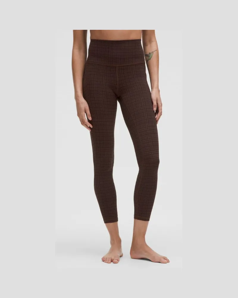 LULULEMON Align Hose mit hohem Bund und Taschen für Frauen – 64 cm – Größe in Glow Grid Lava Cake Multi Glow
