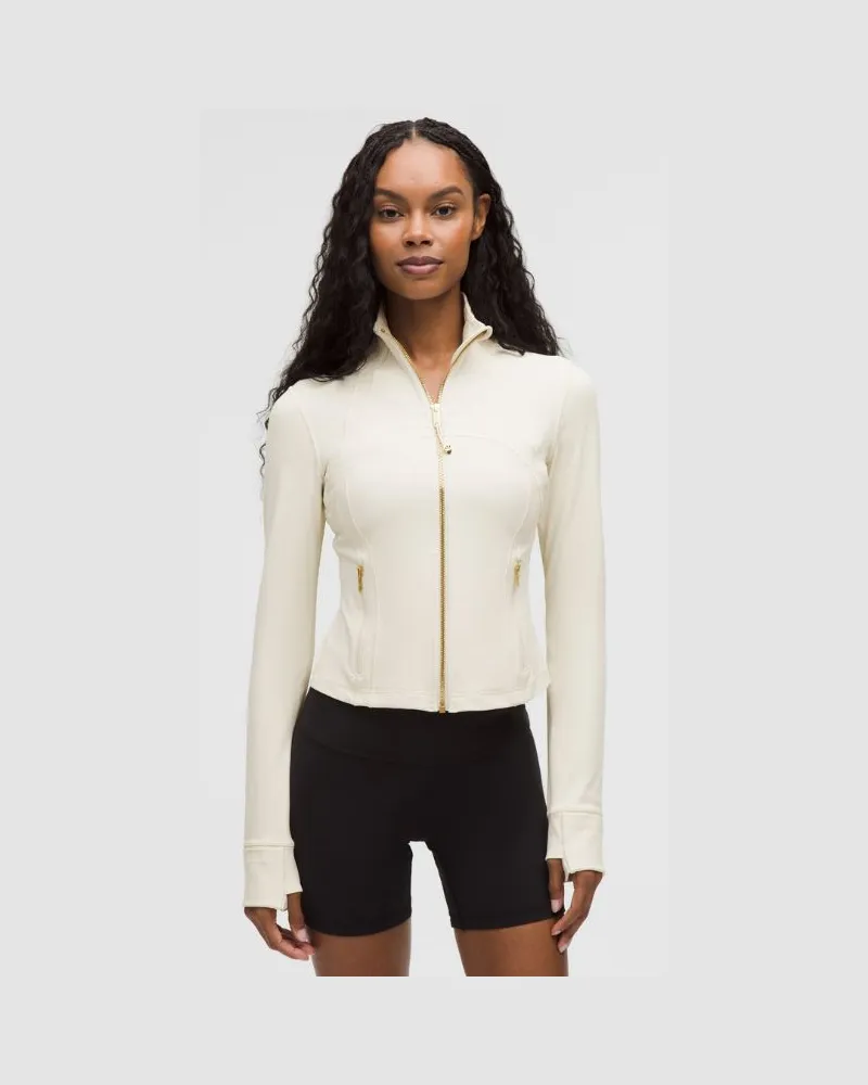 LULULEMON Define Crop-Jacke Nulu für Frauen – Größe in Light Ivory/Gold Light
