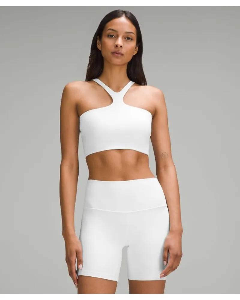 LULULEMON Bend This BH mit V-Ausschnitt und Racerback Leichter Halt A–C-Cups White