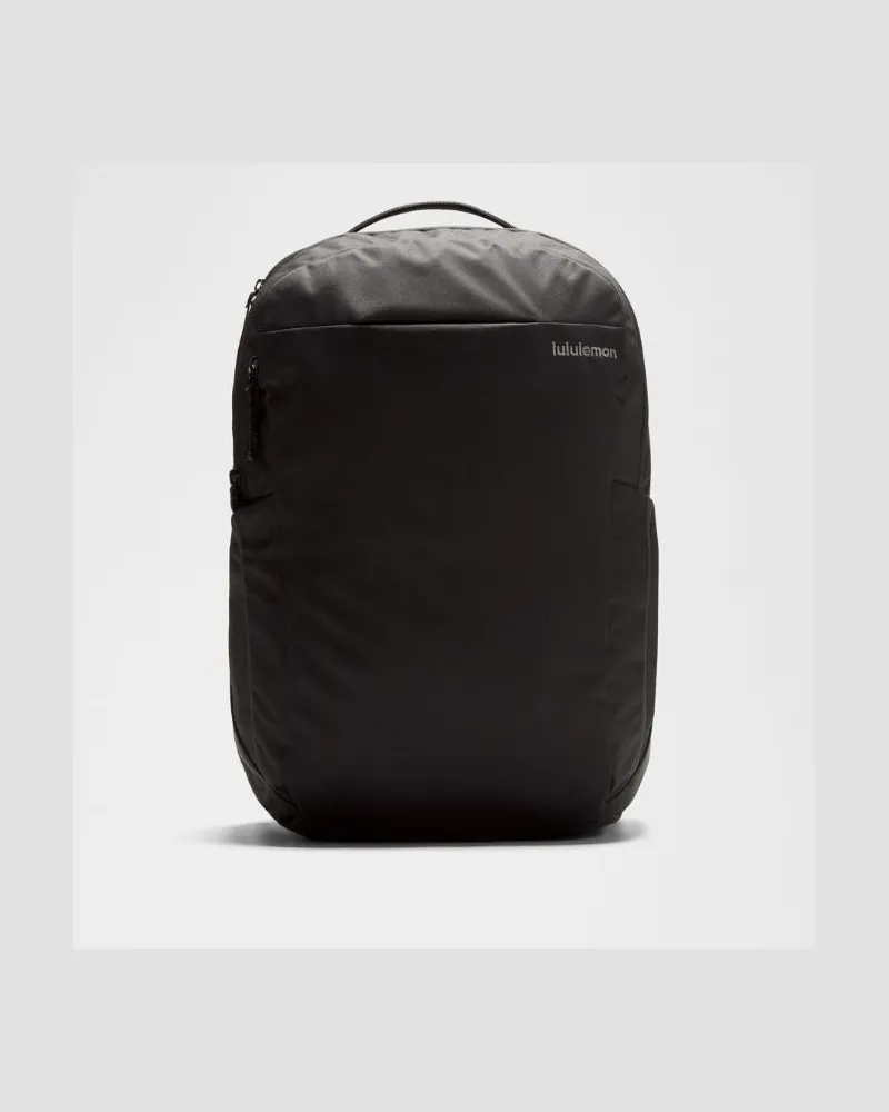 LULULEMON Rucksack mit drei Reißverschlüssen Performance-Canvas – Größe in Black/Traverse Grey Black