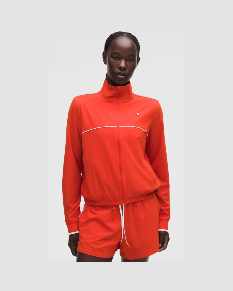 LULULEMON Court Rival Tennis-Trainingsjacke für Frauen – Größe in Cherry Ember/White Cherry