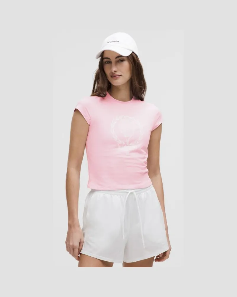 LULULEMON Baby-Tee aus Bio- Tennisclub für Frauen – Größe in Pink Organza/White Pink