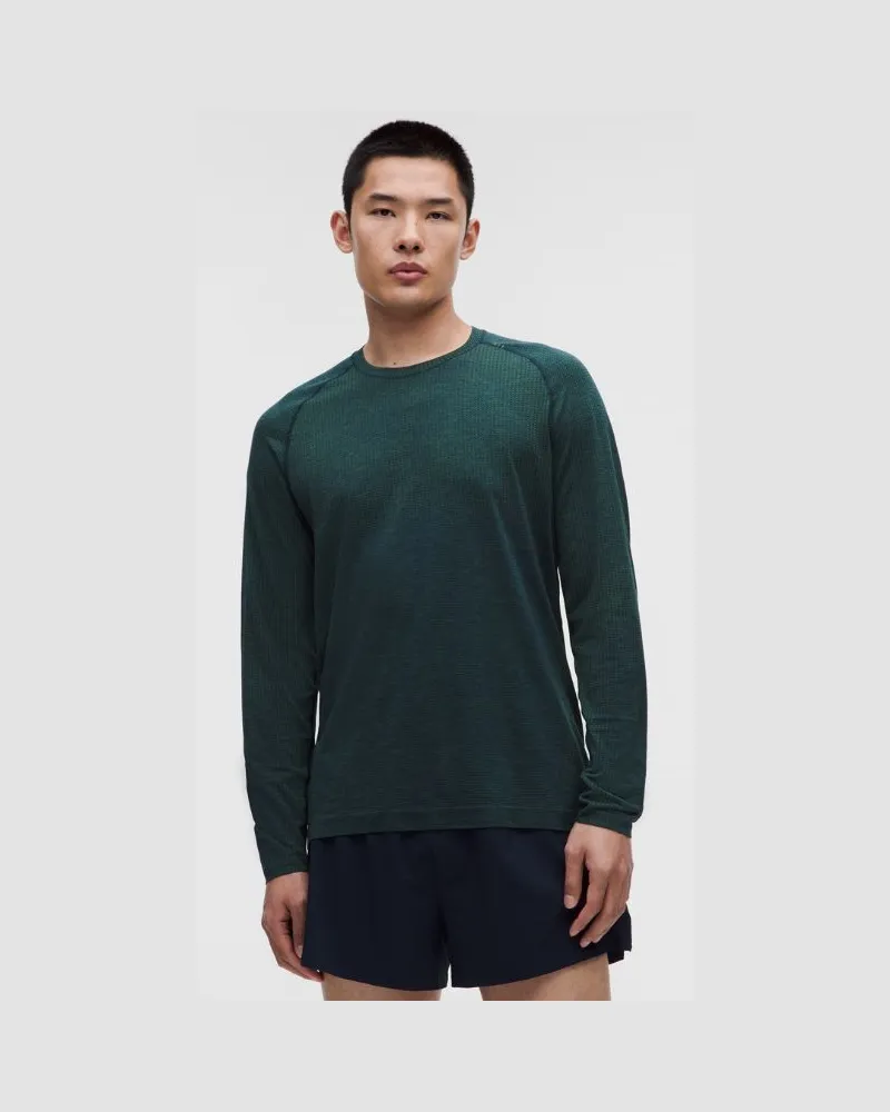 LULULEMON Metal Vent Tech Langarmshirt e Passform für Männer – Größe in Green Cove/Club Blue Green