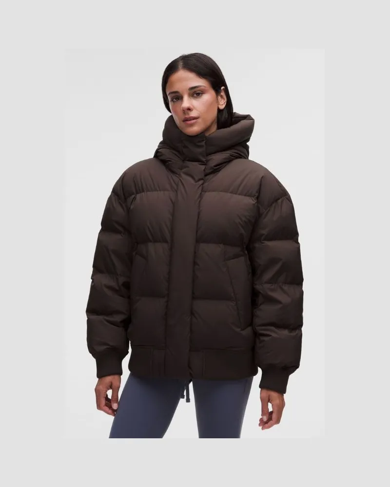 LULULEMON Puffer-Bomberhoodie für Frauen – Größe in Mahogany Muse Mahogany