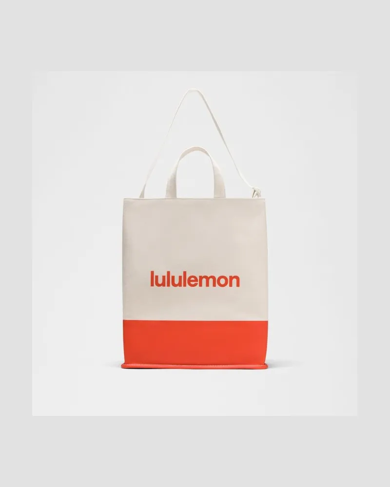 LULULEMON Canvas-Tote-Bag Größe in Natural/Cherry Ember Natural