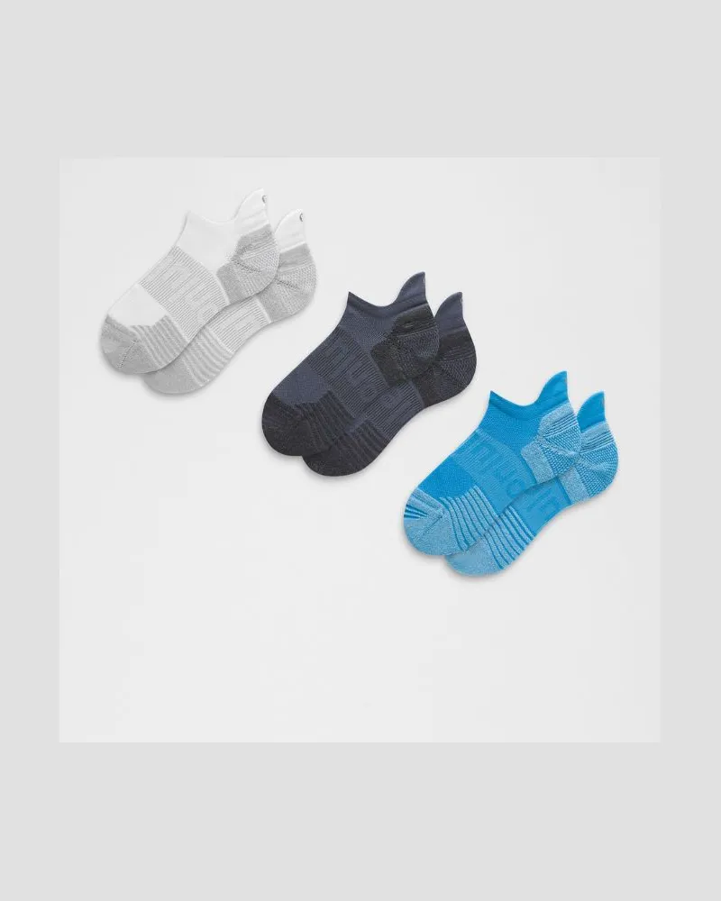LULULEMON Power Stride Socken mit Polsterung und Knöchelschutz im 3er-Pack – Größe in Luminous Aqua Tone/White/Dusty Diamond Luminous