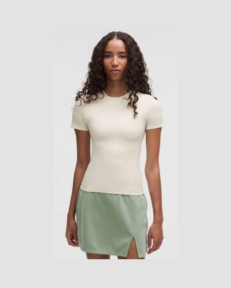LULULEMON Wundermost Hüftlanges Kurzarmshirt mit Rundhalsausschnitt aus Ultra-Soft Nulu für Frauen – Größe in Light Ivory Light