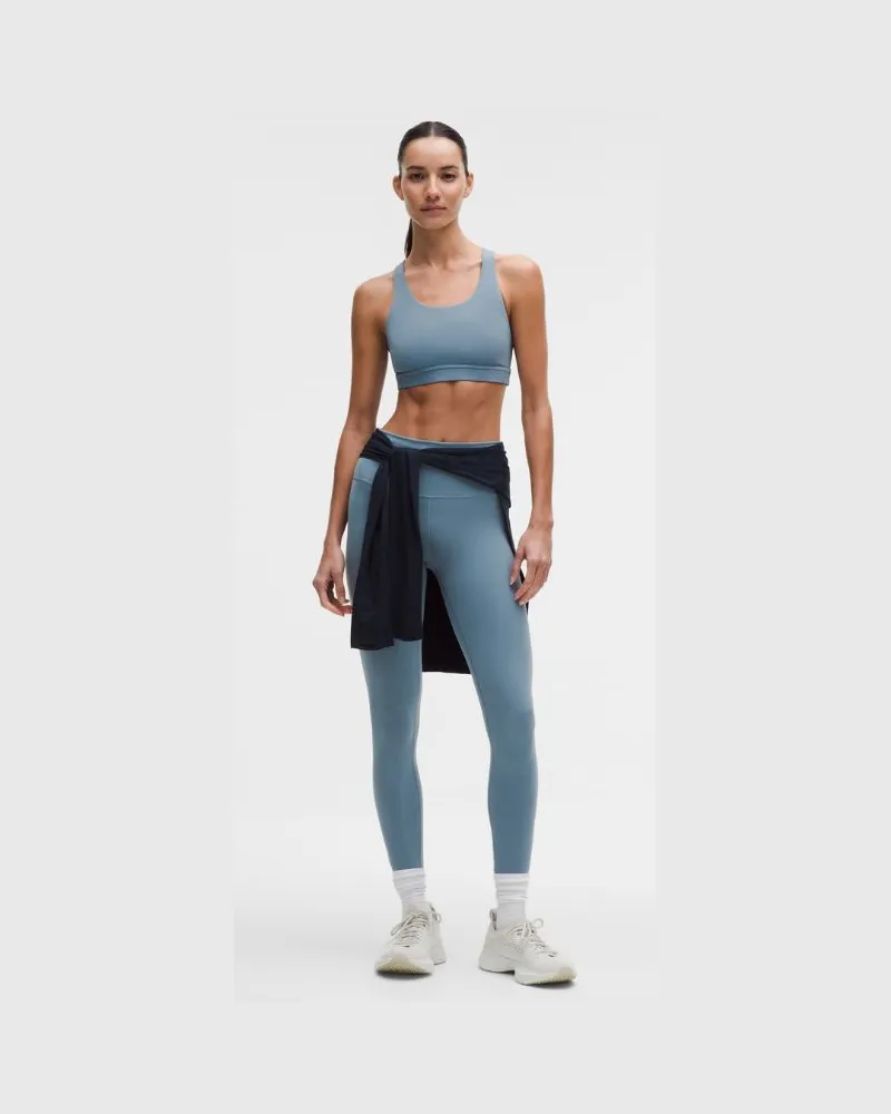 LULULEMON Wunder Train Leggings mit hohem Bund für Frauen – 64 cm – Größe in Steel Blue Steel