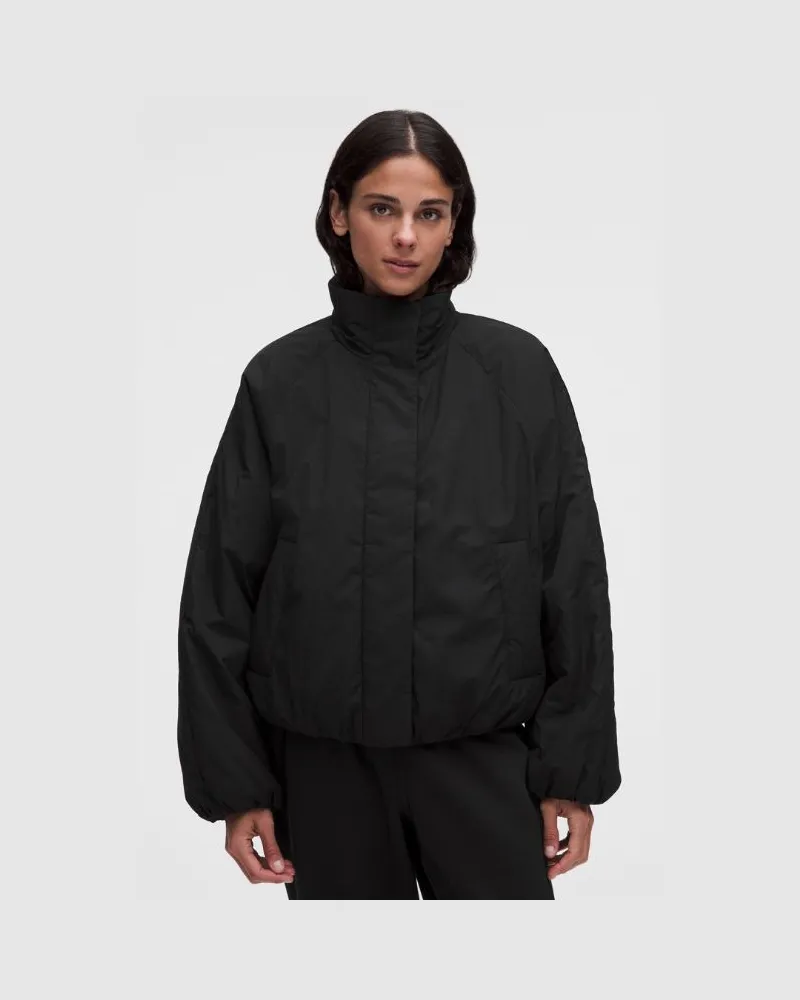LULULEMON Wasserbeständige, mit Fleece gefütterte Jacke für Frauen – Größe in Schwarz Schwarz