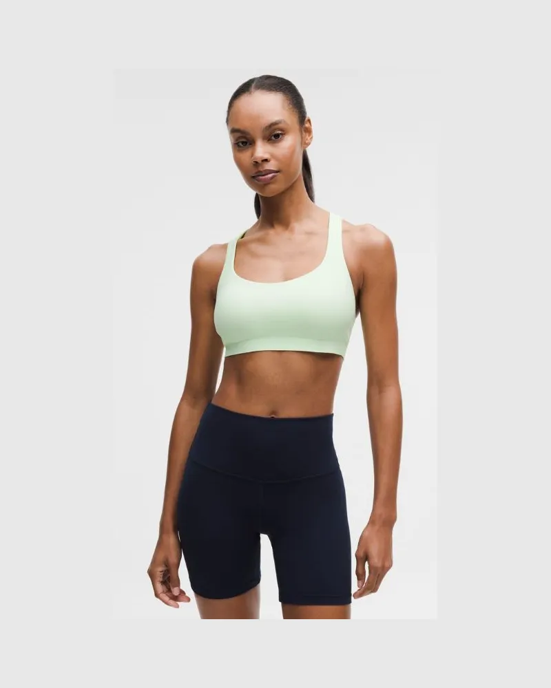 LULULEMON FlexyFlex Yoga-BH mit überkreuzten Trägern Leichter Halt für A-C Cups für Frauen – Größe in Matcha Magic Matcha