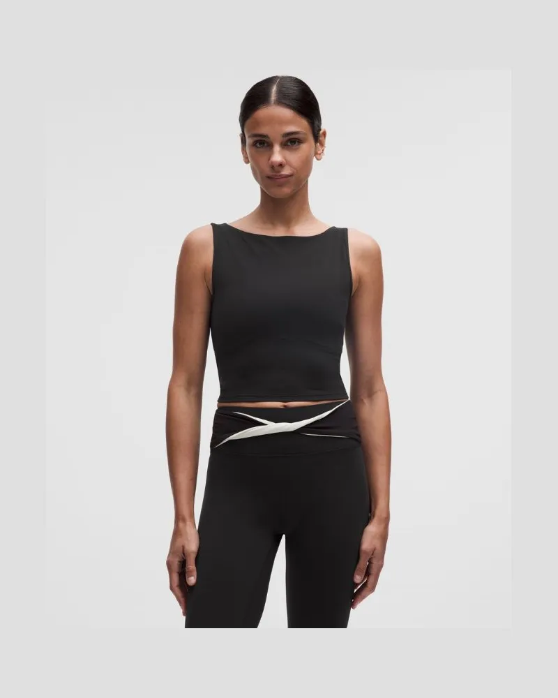 LULULEMON Nulu Twist-Back Tank Top für Frauen – Größe XS in Black/Light Ivory Black