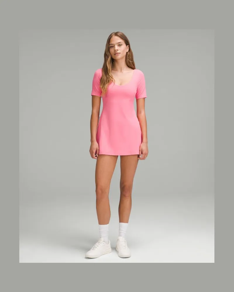 LULULEMON Align Kurzarm-Kleid für Frauen – Größe in Sakura Pink Sakura