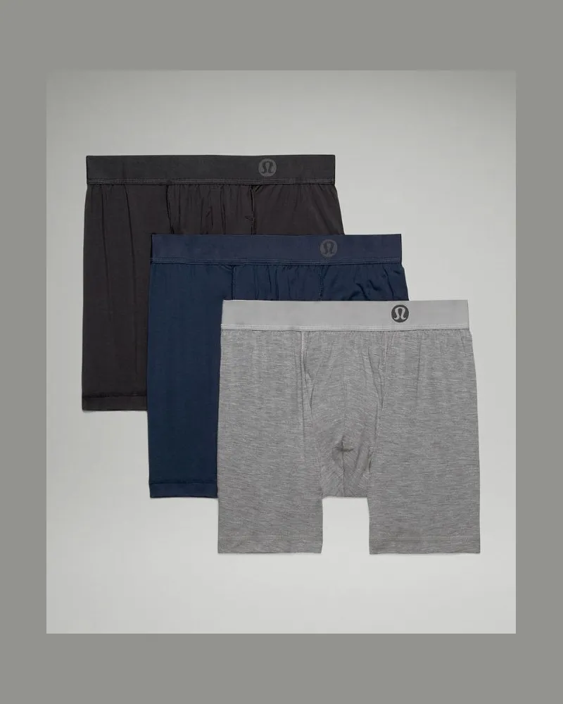 LULULEMON Always In Motion Boxershorts mit Eingriff 3er-Pack Black