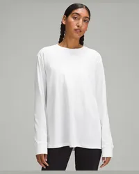 LULULEMON All Yours Baumwoll-Langarmshirt White