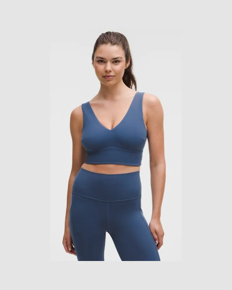 LULULEMON Align BH mit V-Ausschnitt Leichter Halt DDD/G-Cups für Frauen – Größe in Blue Twill Blue