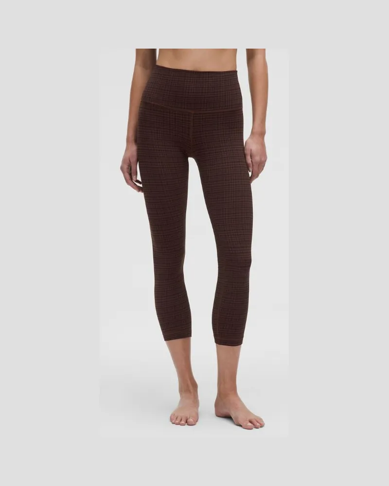 LULULEMON Align Crop Leggings mit hohem Bund für Frauen – 58 cm – Größe in Glow Grid Lava Cake Multi Glow