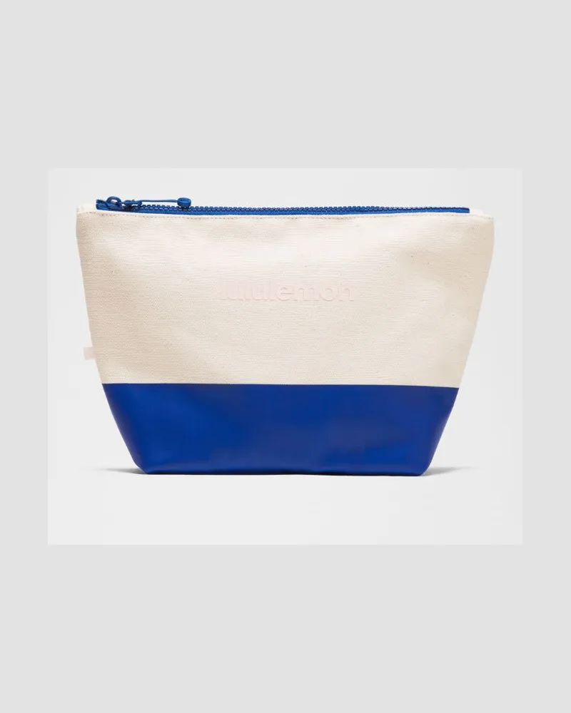 LULULEMON Canvas-Beutel Logo in Natural/Sapphire Sprint/Pink Pearl Natural