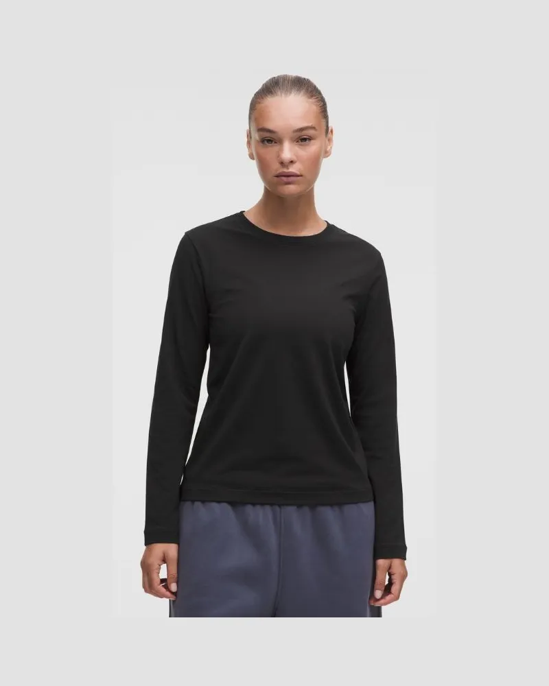LULULEMON The Classic-Langarmshirt aus Jerseymaterial für Frauen – Größe in Schwarz Schwarz