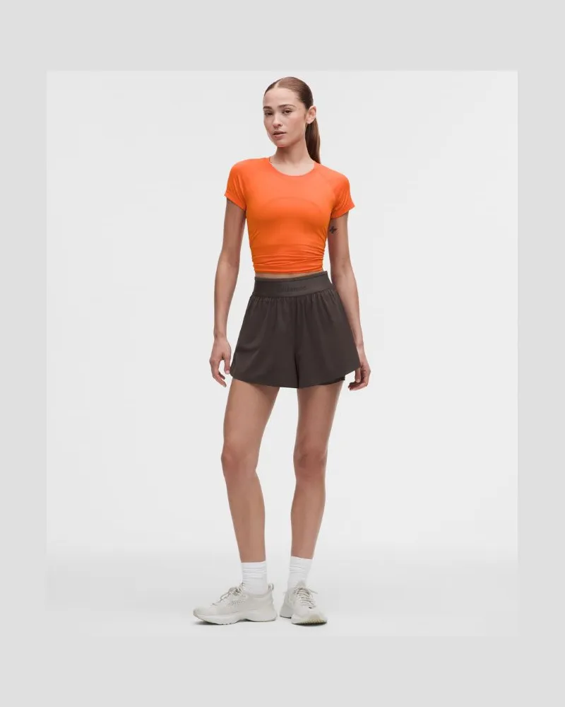 LULULEMON License to Train-2-in-1-Shorts mit superhohem Bund für Frauen – Größe in Mahogany Muse Mahogany