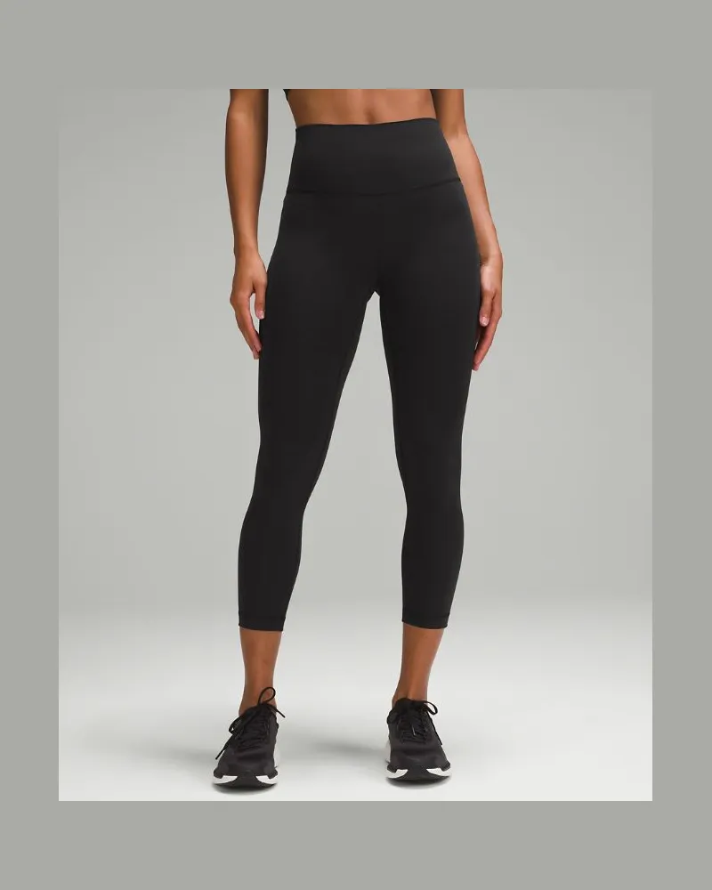 LULULEMON Wunder Train Crop Leggings mit hohem Bund für Frauen – 58 cm – Größe in Black Black