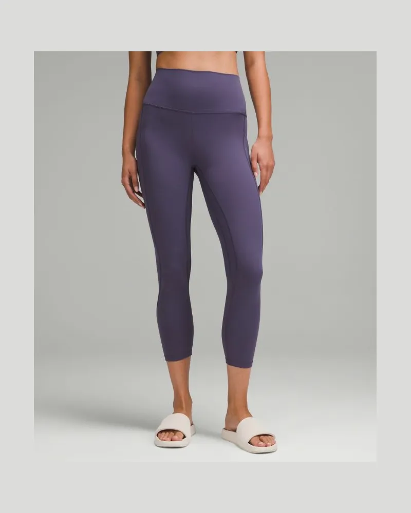 LULULEMON Align Crop Leggings mit hohem Bund und Taschen für Frauen – 58 cm – Größe in Nightfall Nightfall